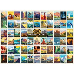 National Parks - Vintage Collage Poster Art 1000 Piece Jigsaw Puzzle (ONLINE ORDER ONLY)