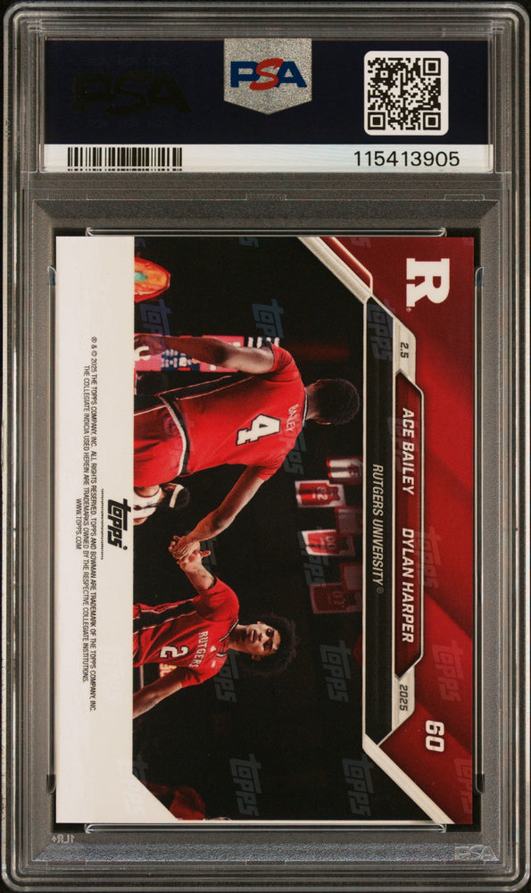 Graded 2024 Topps Bowman U Now Dylan Harper/Ace Bailey #60 Rookie RC Basketball Card PSA 10 Gem Mint (ONLINE ORDER ONLY)