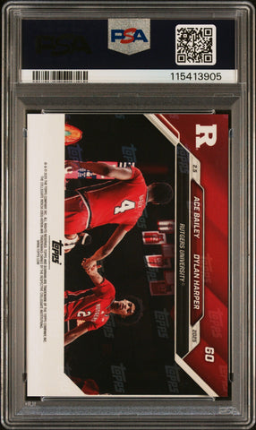 Graded 2024 Topps Bowman U Now Dylan Harper/Ace Bailey #60 Rookie RC Basketball Card PSA 10 Gem Mint (ONLINE ORDER ONLY)