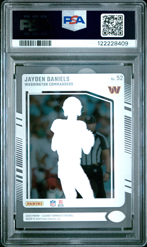 Graded 2024 Panini Clearly Donruss Jayden Daniels #52 Rookie RC Football Card PSA 8 Near Mint (ONLINE ORDER ONLY)