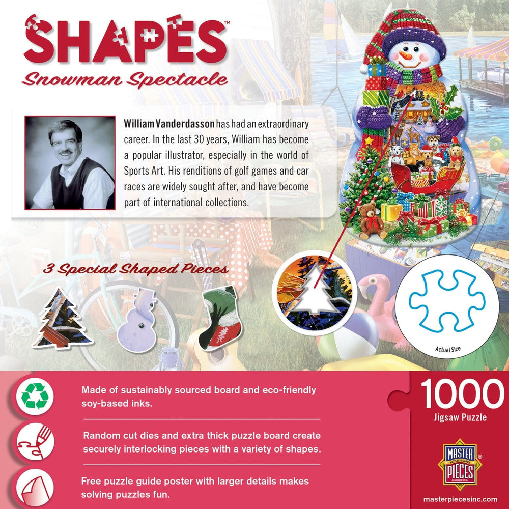 Shapes - Snowman Spectacle Shaped 1000 Piece Jigsaw puzzle (ONLINE ORDER ONLY)