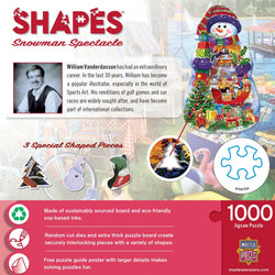 Shapes - Snowman Spectacle Shaped 1000 Piece Jigsaw puzzle (ONLINE ORDER ONLY)