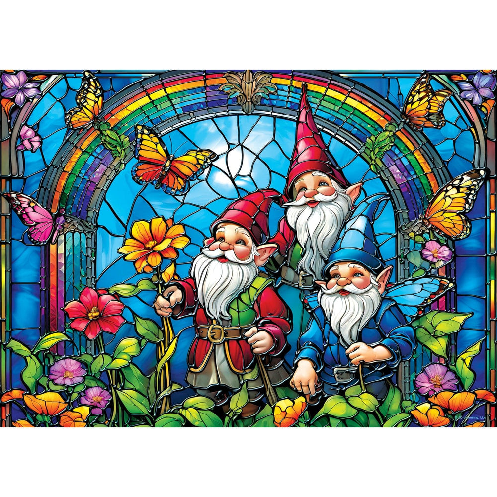 Stained Glass - Gnomish Delight 1000 Piece Jigsaw Puzzle (ONLINE ORDER ONLY)