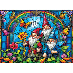 Stained Glass - Gnomish Delight 1000 Piece Jigsaw Puzzle (ONLINE ORDER ONLY)