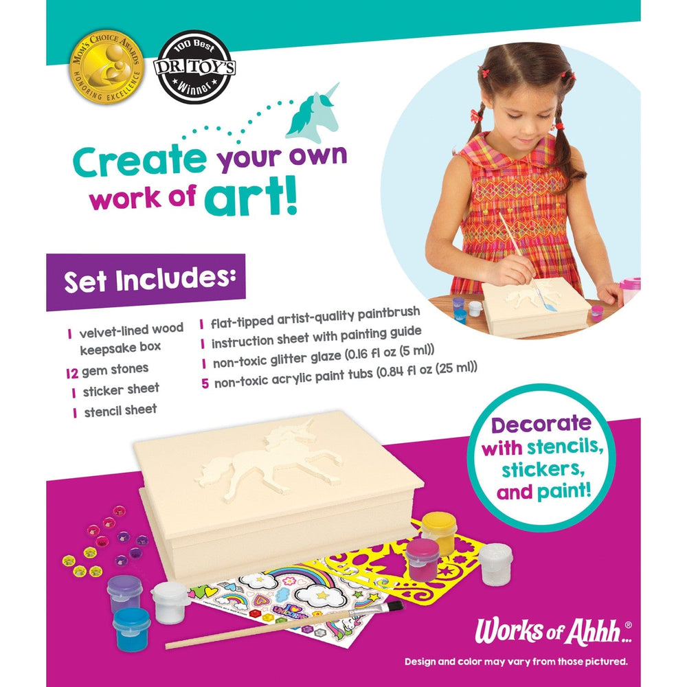 Unicorn Keepsake Box Wood Craft & Paint Kit (ONLINE ORDER ONLY)