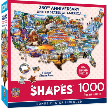 250th Anniversary United States of America 1000 Piece Shaped Jigsaw Puzzle (ONLINE ORDER ONLY)