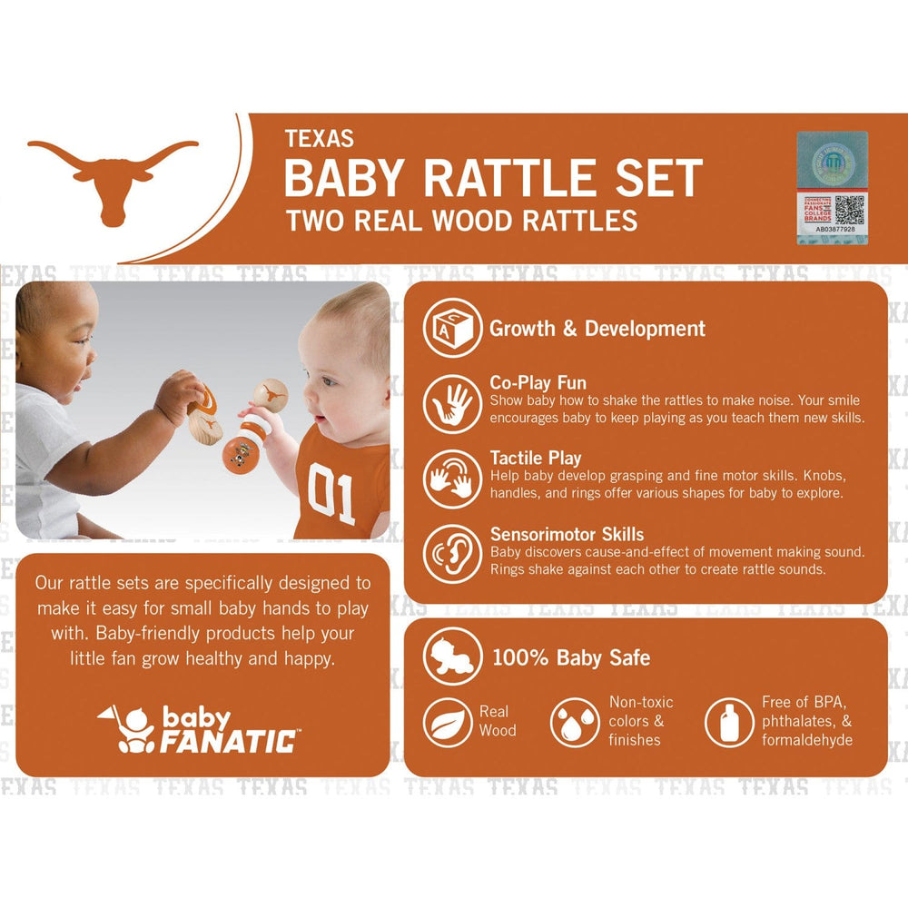 Texas Longhorns - Baby Rattles 2-Pack (ONLINE ORDER ONLY)