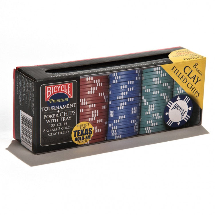 Bicycle Tournament Quality Poker Chips - 100ct with Tray (ONLINE ORDER ONLY)