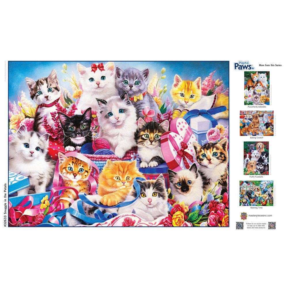 Playful Paws - Snuggle in the Petals 300 Piece EZ Grip Jigsaw Puzzle (ONLINE ORDER ONLY)