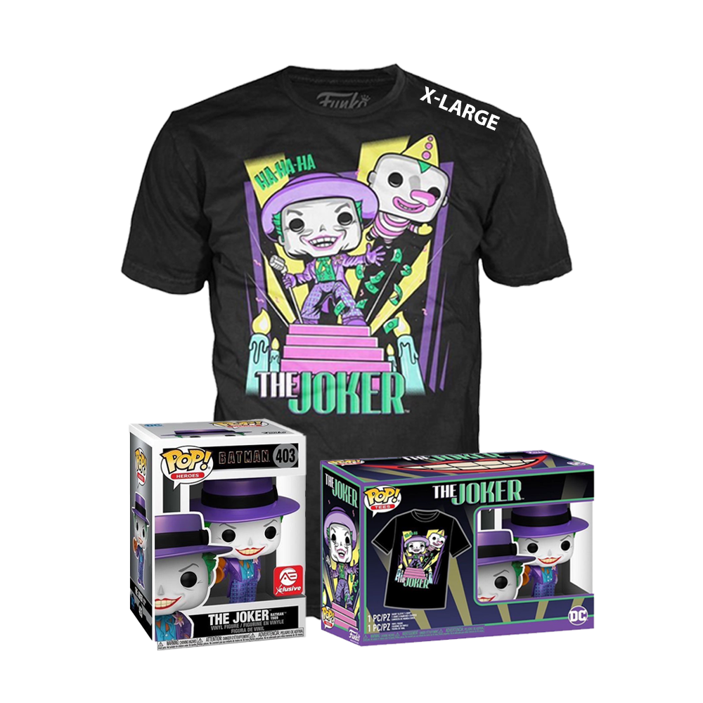 Funko POP! & Tee: Batman 1989 - The Joker with Megaphone (Metallic) Alliance Entertainment Exclusive - Size Extra Large (ONLINE ORDER ONLY)