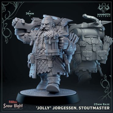 "Jolly" Jorgessen, Stoutmaster (Male Dwarf Fighter) (Online Order Only)