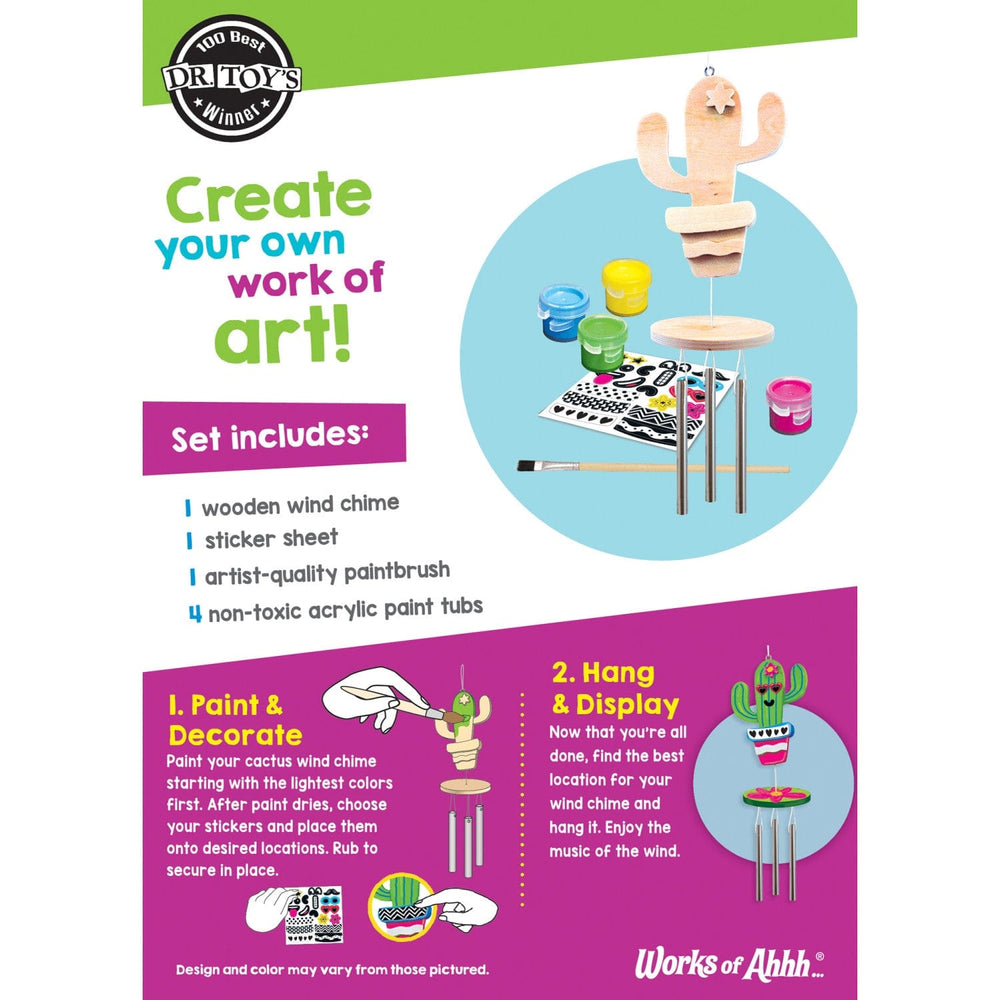Cactus Wind Chime Wood Craft & Paint Kit (ONLINE ORDER ONLY)