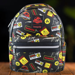 Jurassic Park Warning Signs Mini Backpack by LoungeFly (Online Order Only)