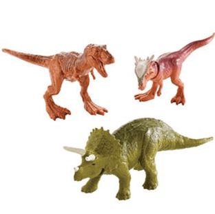 Jurassic World: Fallen Kingdom Dino-Mites 3-Pack Mini-Figure - Triceratops", " T-Re (ONLINE ORDER ONLY)