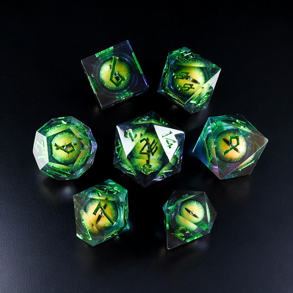 Pre-Order || Jurassic Green Liquid Core Dice Set