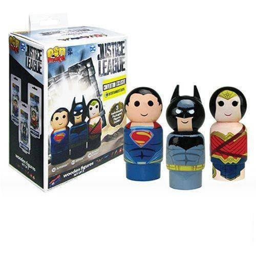 Justice League Pin Mate Wooden Figure Set of 3 - Convention Exclusive (Online Order Only)