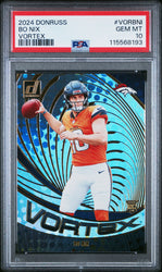 Graded 2024 Panini Donruss Bo Nix #VORBNI Vortex Rookie RC Football Card PSA 10 Gem Mint (ONLINE ORDER ONLY)
