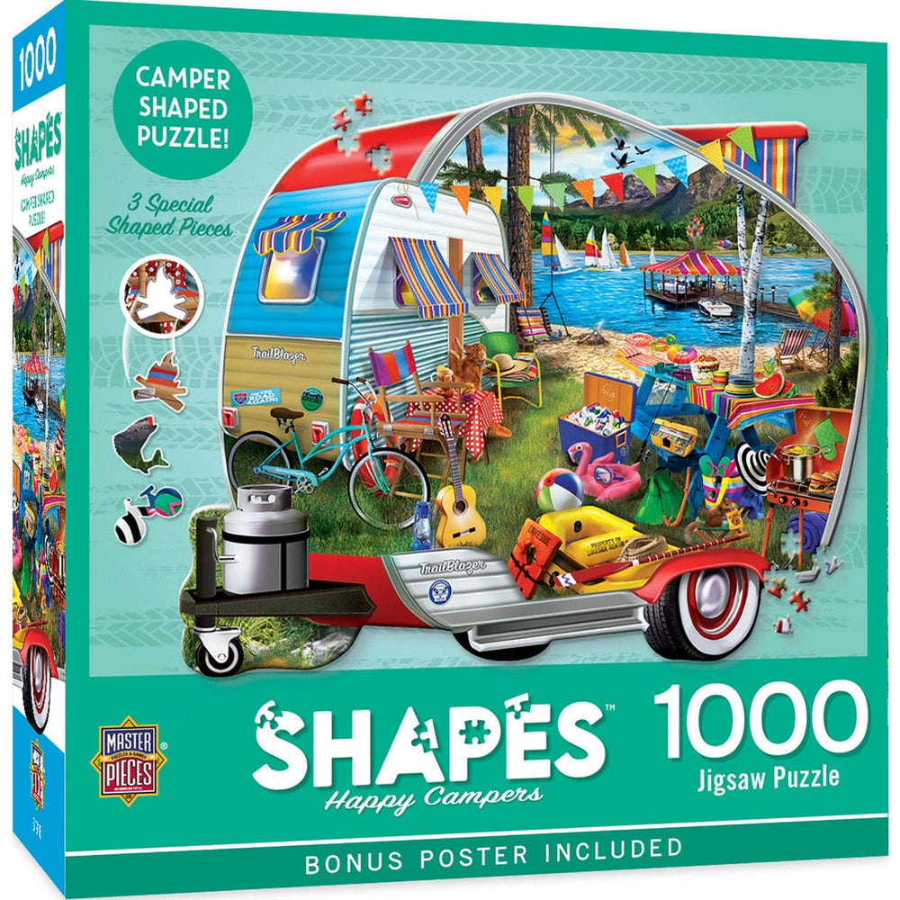 Shapes - Happy Campers 1000 Piece Shaped Jigsaw Puzzle (ONLINE ORDER ONLY)