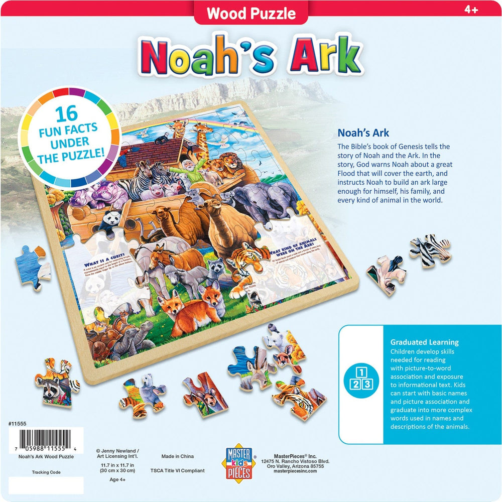 Wood Fun Facts - Noah's Ark 48 Piece Wood Jigsaw Puzzle (ONLINE ORDER ONLY)