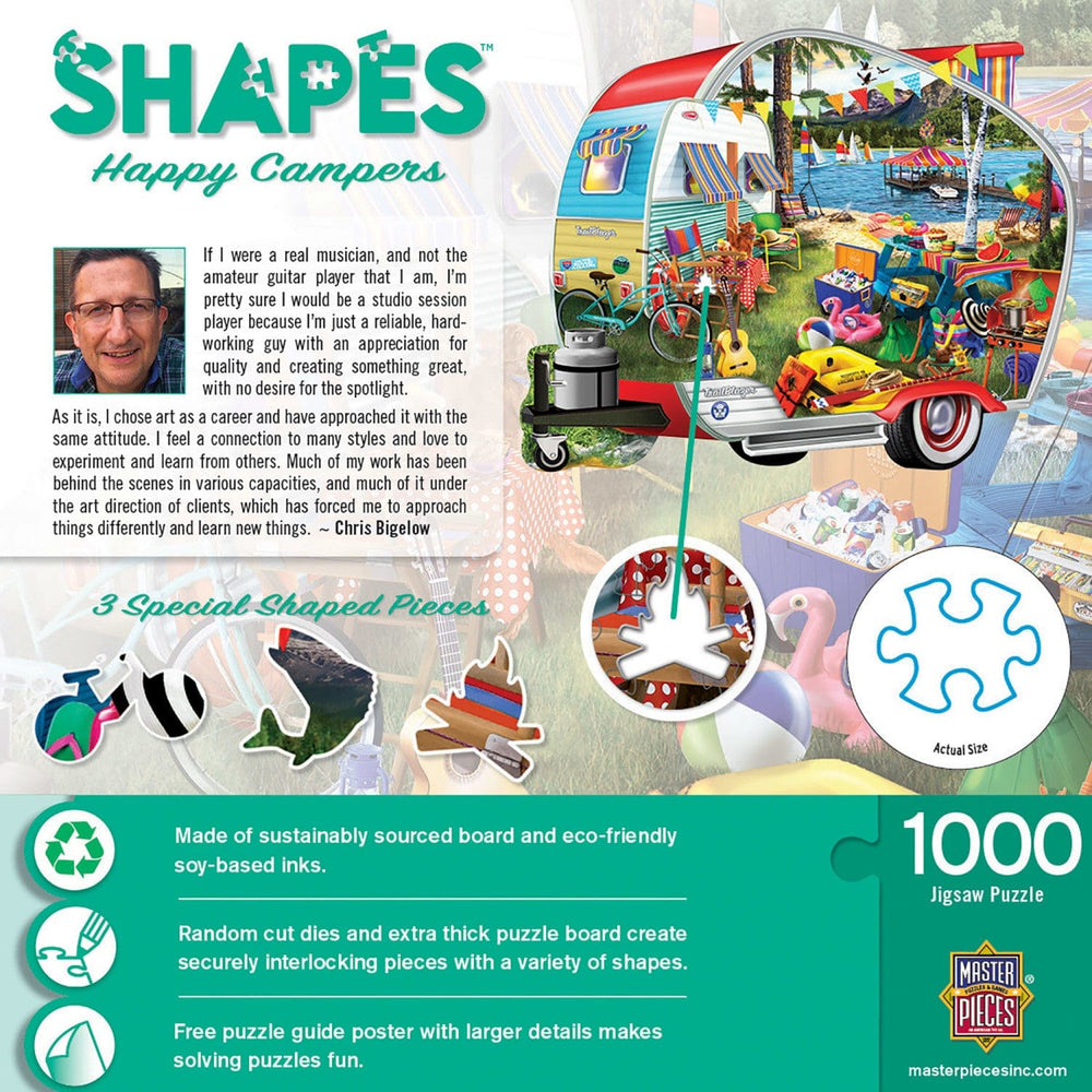 Shapes - Happy Campers 1000 Piece Shaped Jigsaw Puzzle (ONLINE ORDER ONLY)
