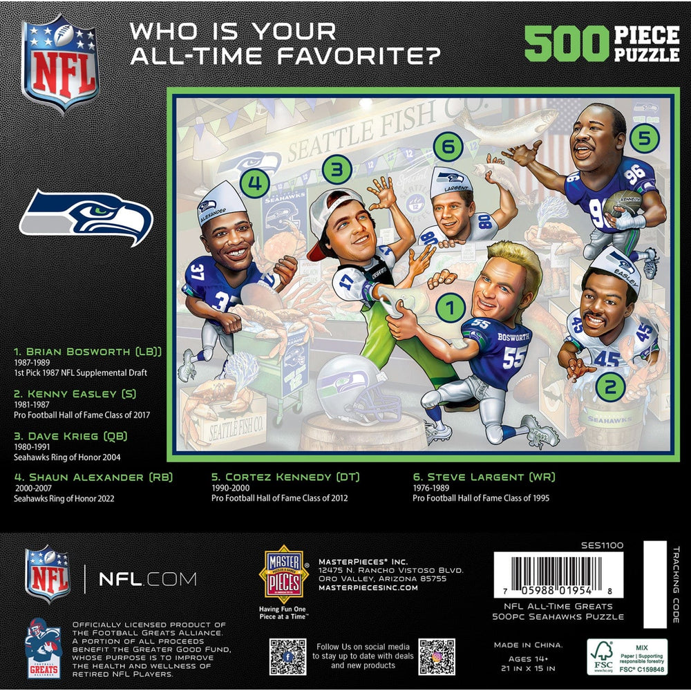 Seattle Seahawks - All Time Greats 500 Piece Jigsaw Puzzle (ONLINE ORDER ONLY)
