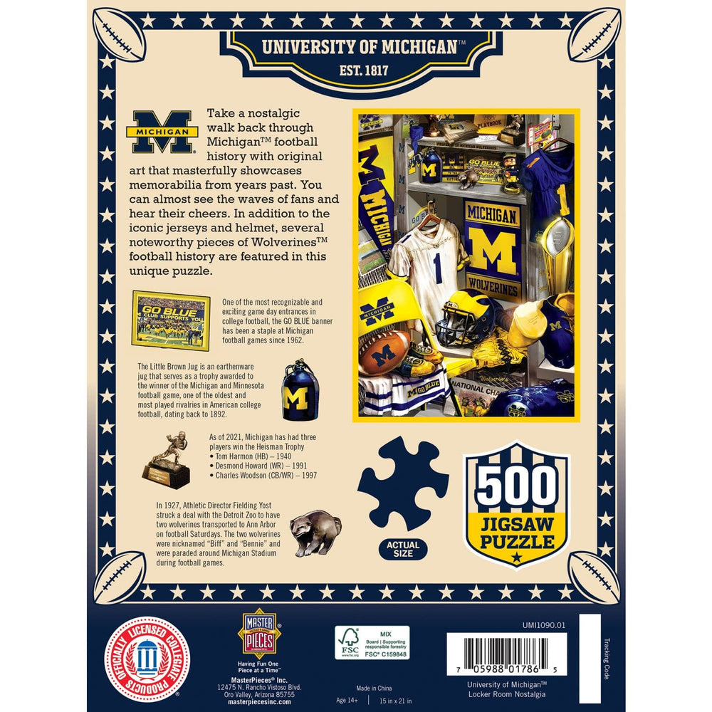 Michigan Wolverines - Locker Room 500 Piece Jigsaw Puzzle (ONLINE ORDER ONLY)