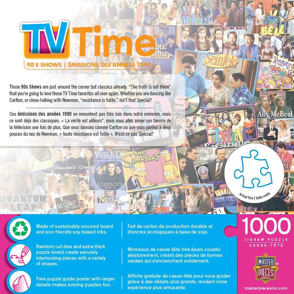 TV Time - 90's Shows 1000 Piece Jigsaw Puzzle (ONLINE ORDER ONLY)