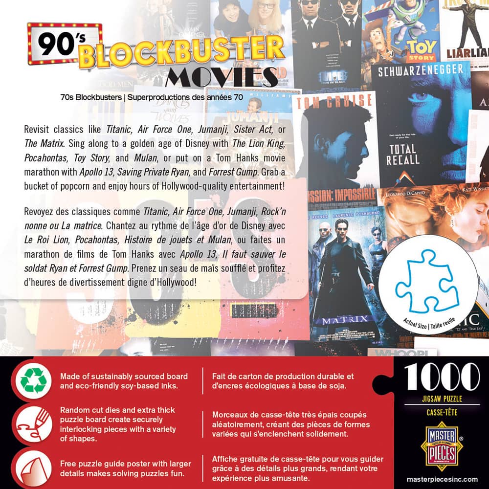 Blockbusters - 90's Movies 1000 Piece Jigsaw Puzzle