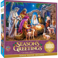 Season's Greetings - A Child is Born 1000 Piece Jigsaw Puzzle (ONLINE ORDER ONLY)