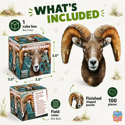 Rocky Mountain Bighorn Sheep 100 Piece Shaped Jigsaw Puzzle