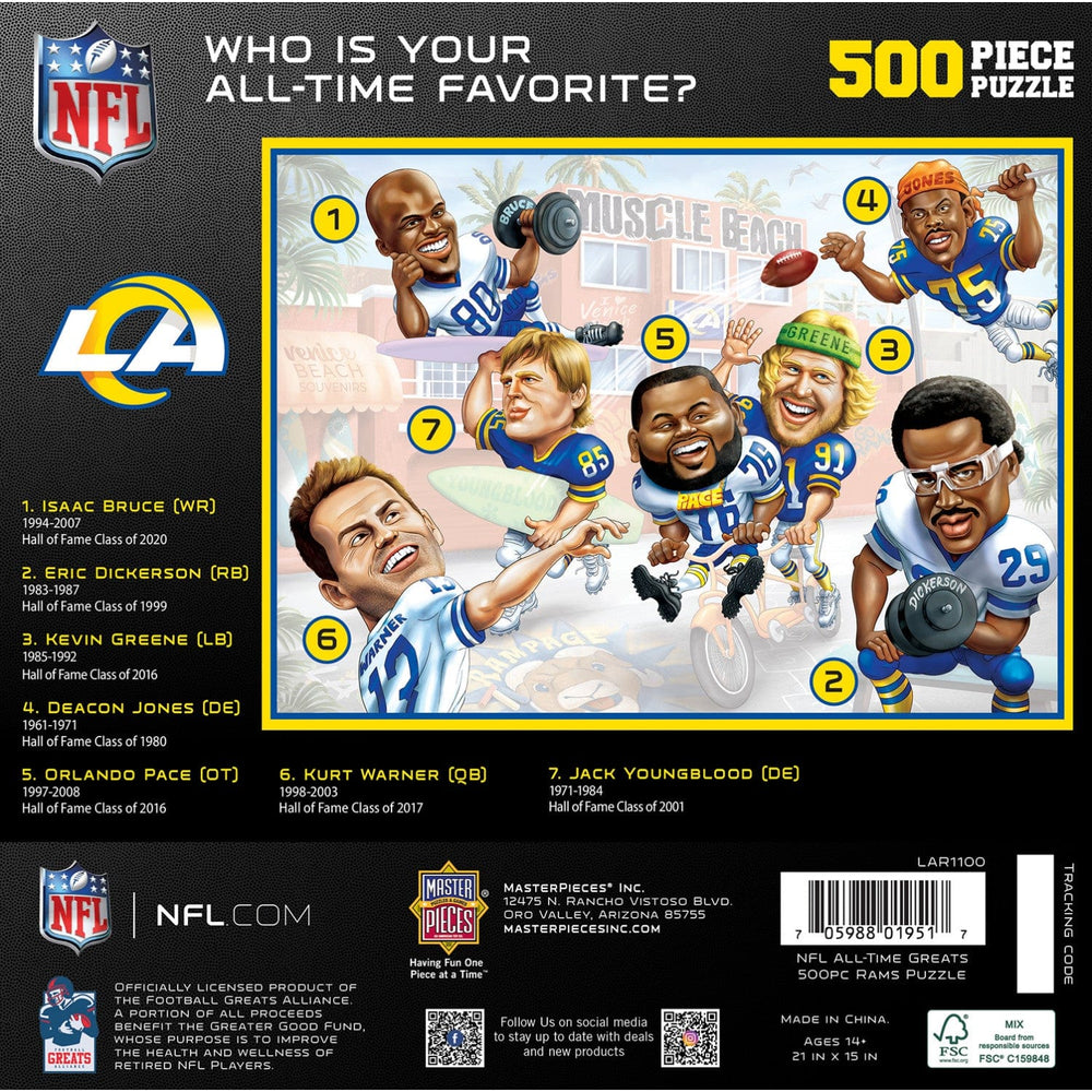 Los Angeles Rams - All-Time Greats 500 Piece Jigsaw Puzzle