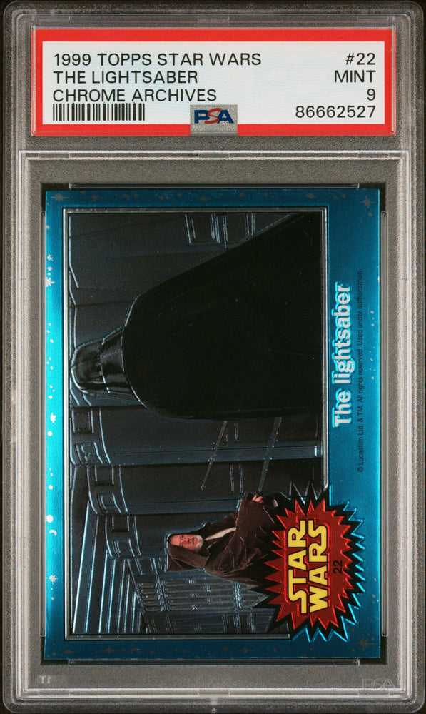 1999 TOPPS CHROME STAR WARS CHROME ARCHIVES THE LIGHTSABER CHROME ARCHIVES #22 - PSA 9 (Online Order Only)