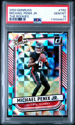 Graded 2024 Panini Donruss Michael Penix Jr #1TR2 The Rookies Rookie RC Football Card PSA 10 Gem Mint (ONLINE ORDER ONLY)