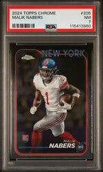 Graded 2024 Topps Chrome Malik Nabers #205 Rookie RC Football Card PSA 7 Near Mint (ONLINE ORDER ONLY)