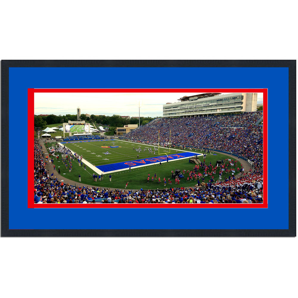 Framed David Booth Kansas Memorial Stadium Kansas Jayhawks 16x24 NCAA Football Photo Professionally Matted (ONLINE ORDER ONLY)