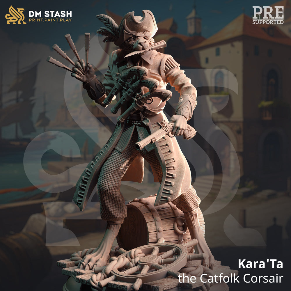 Kara'Ta, The Catfolk Corsair (Male Tabaxi Pirate) (Online Only)