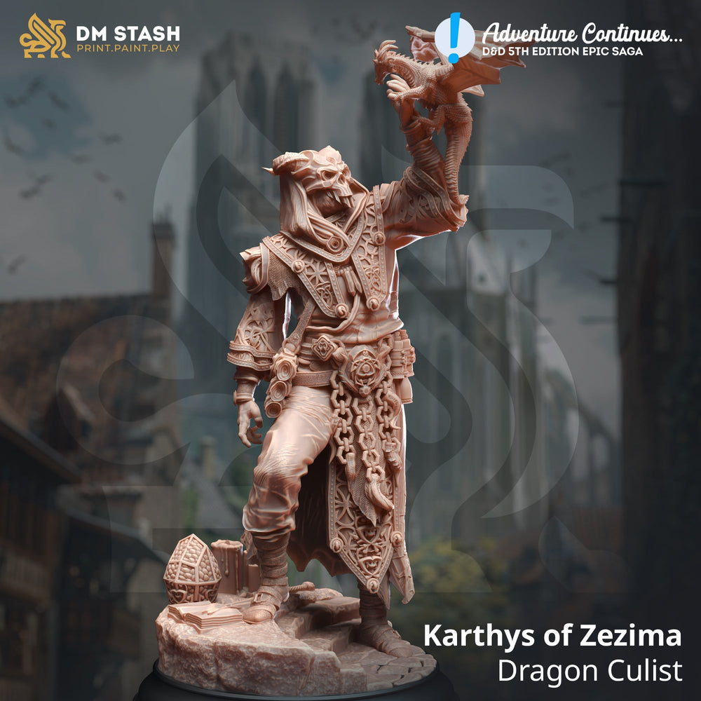 Karthys of Zezima, Dragon Cultist (Male Human Warlock) (Online Only)