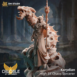 Karydian, High Elf Chaos Sorcerer (Male Elf Sorcerer with Dragon) (Online Order Only)