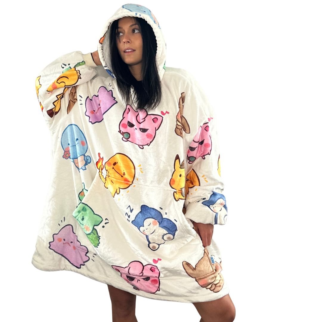Kawaii Pokémon Wearable Blanket Hoodie for Kids & Adults (ONLINE ORDER ONLY)