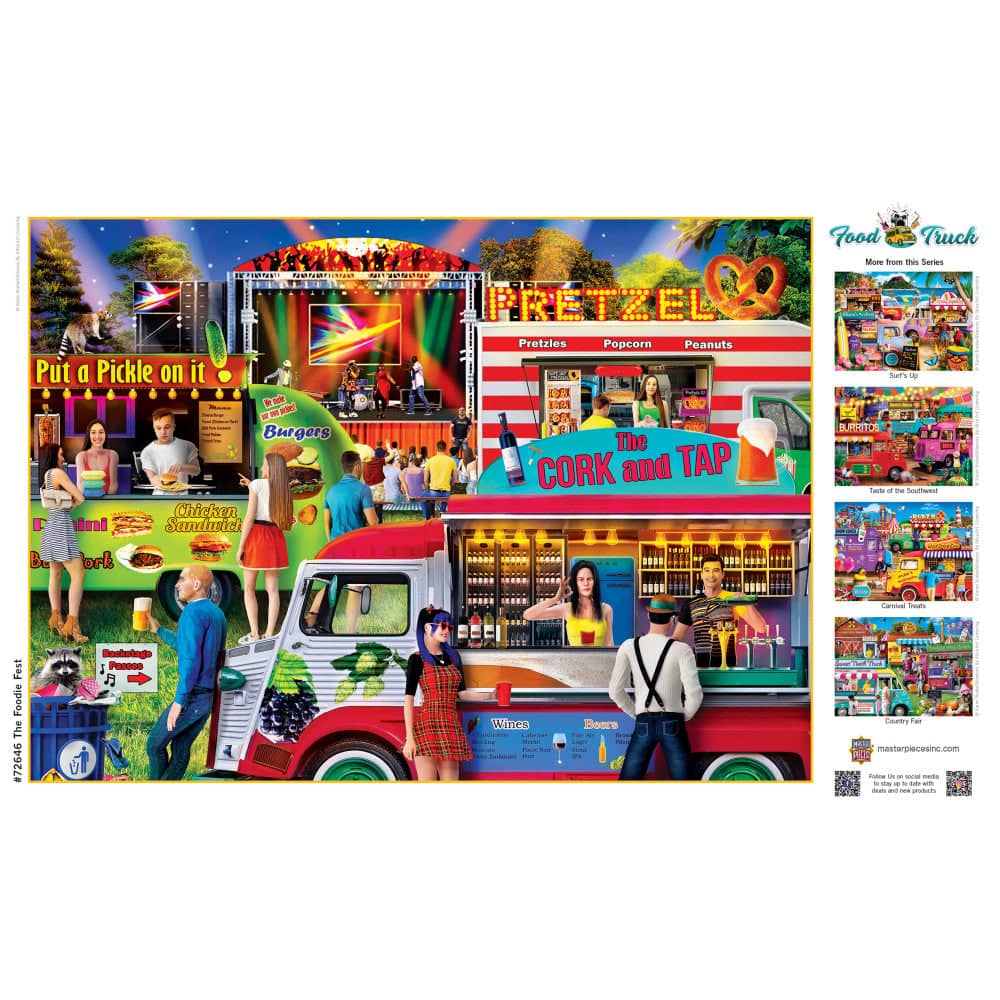Food Truck Roundup - The Foodie Fest 1000 Piece Jigsaw Puzzle (ONLINE ORDER ONLY)