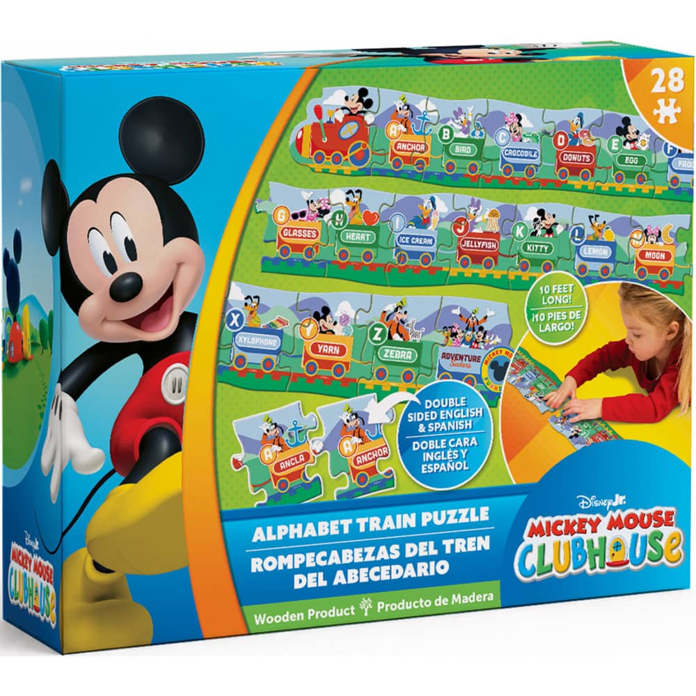 Disney - Mickey ABCs Educational Train 28 Piece Wood Floor Puzzle (ONLINE ORDER ONLY)