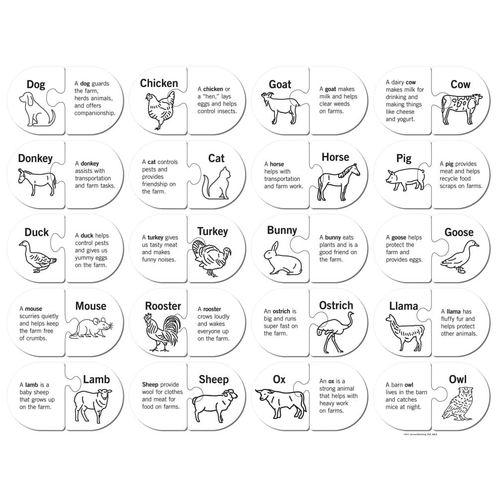 Heads & Tails On the Farm Matching Jigsaw Puzzles