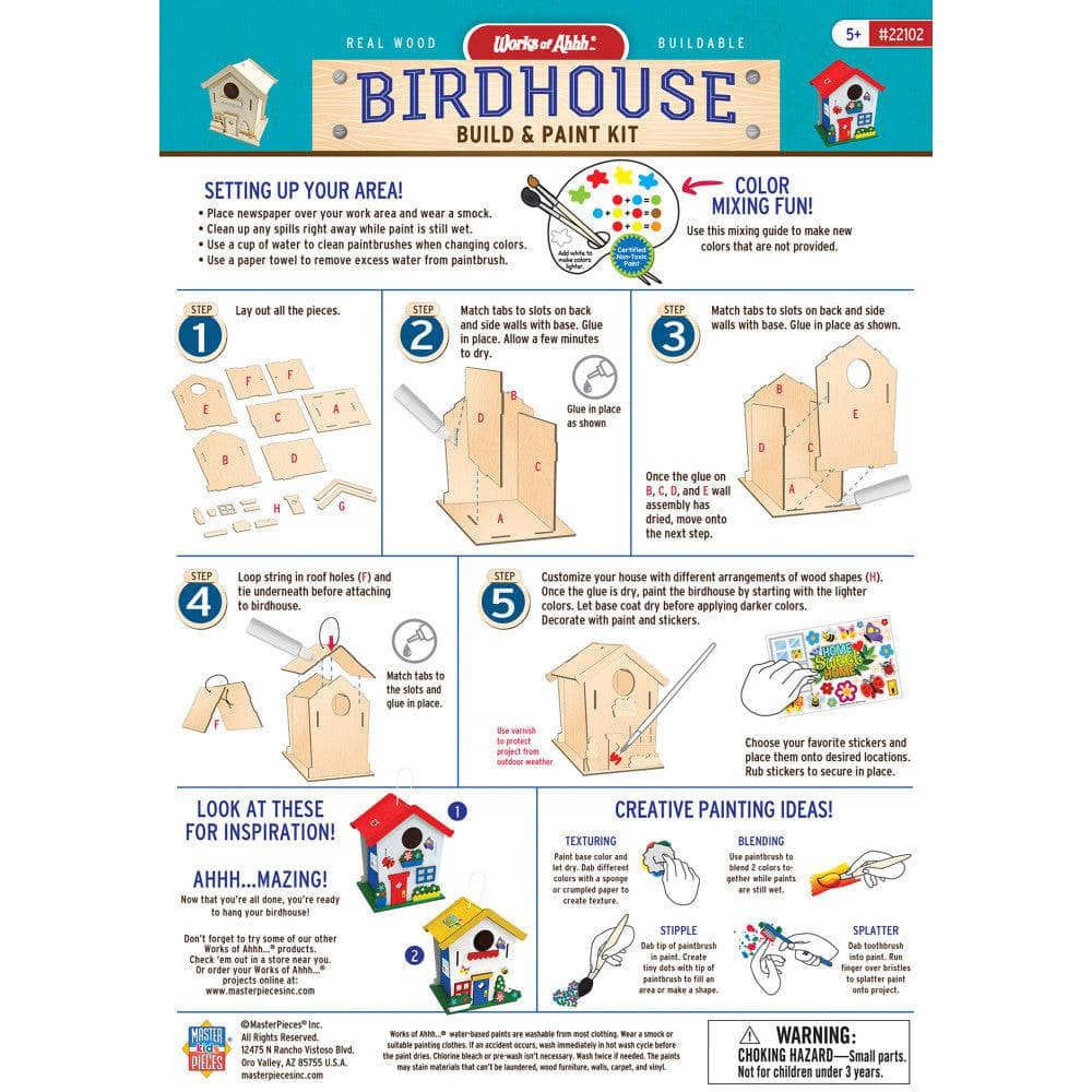 Birdhouse Buildable Wood Craft & Paint Kit (ONLINE ORDER ONLY)
