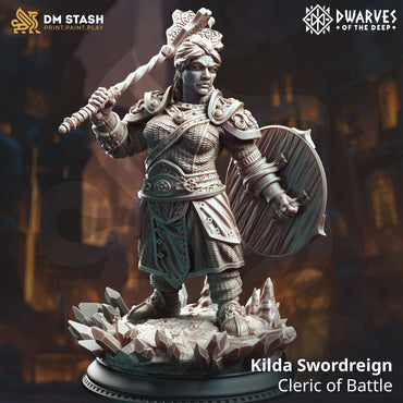 Kilda Swordreign, Cleric of Battle (Female Dwarf Battlecleric) (Online Order Only)
