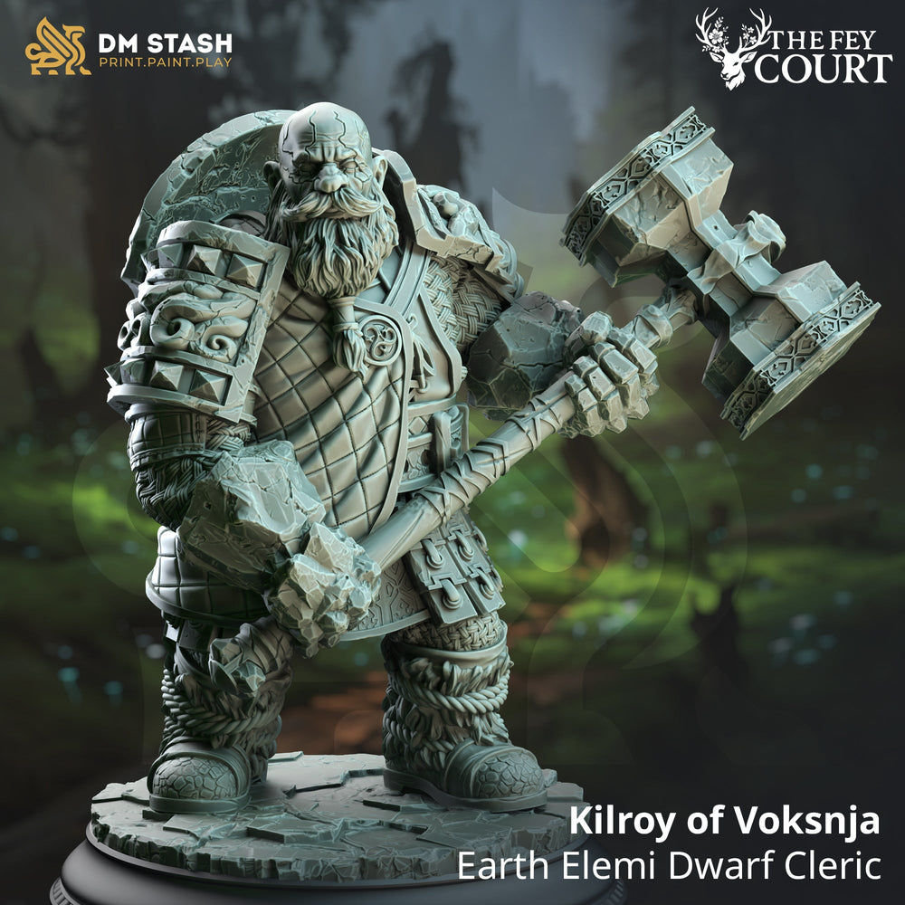 Kilroy of Voksnja (Male Earth Elemi Dwarf Cleric) (Online Order Only)