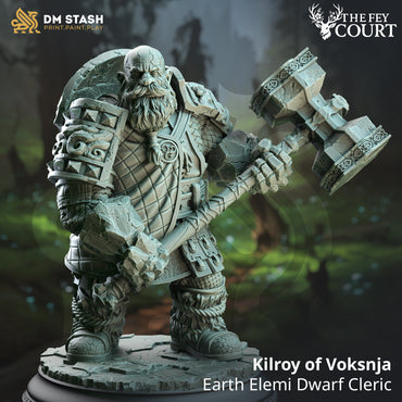 Kilroy of Voksnja (Male Earth Elemi Dwarf Cleric) (Online Order Only)