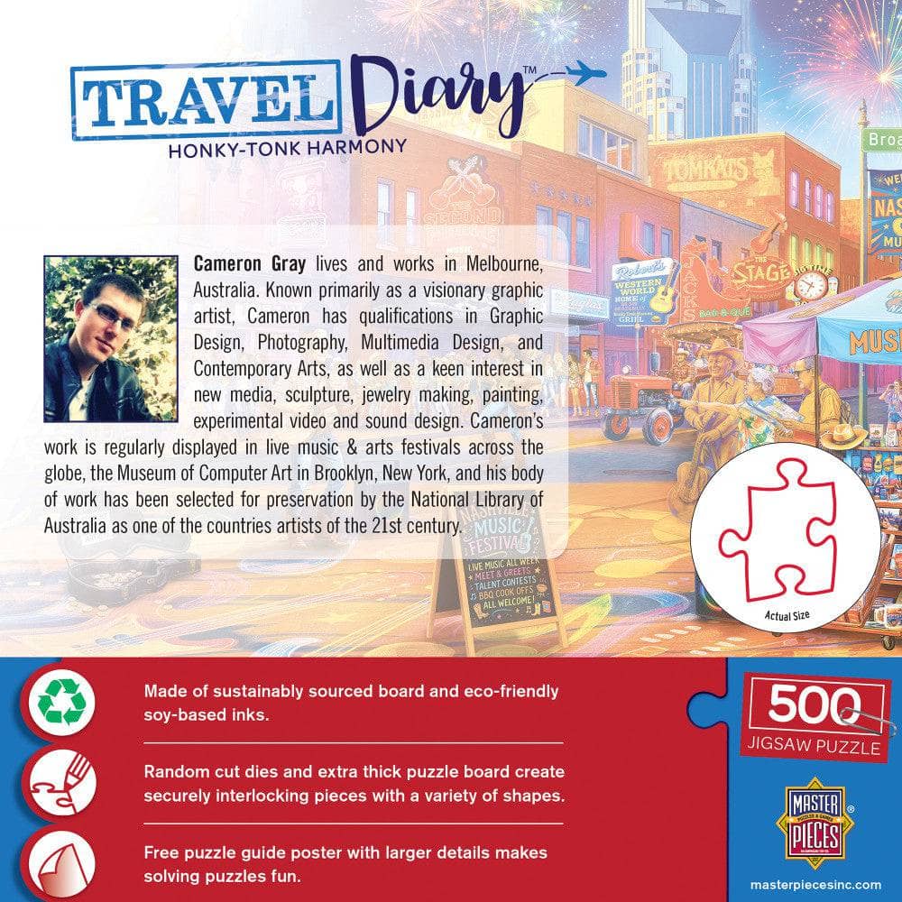 Travel Diary - Honky-Tonk Harmony 500 Piece Jigsaw Puzzle (ONLINE ORDER ONLY)