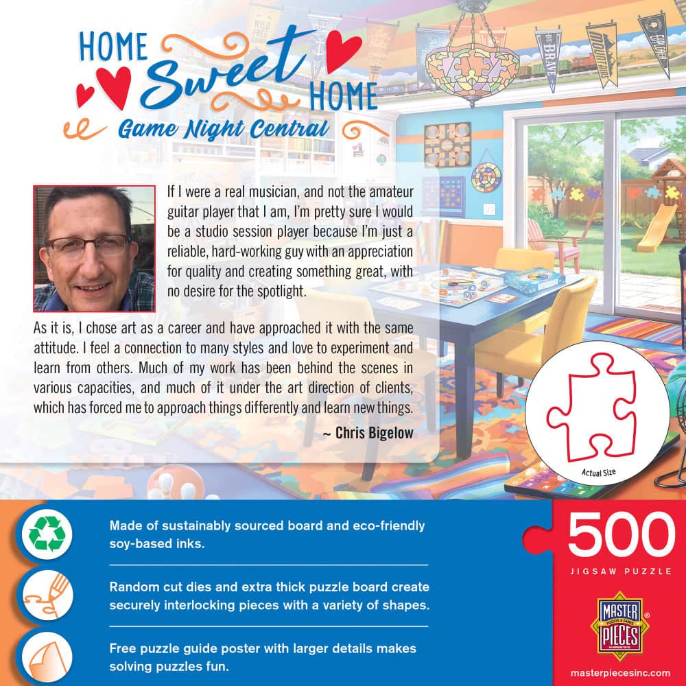 Home Sweet Home - Game Night Central 500 Piece Jigsaw Puzzle