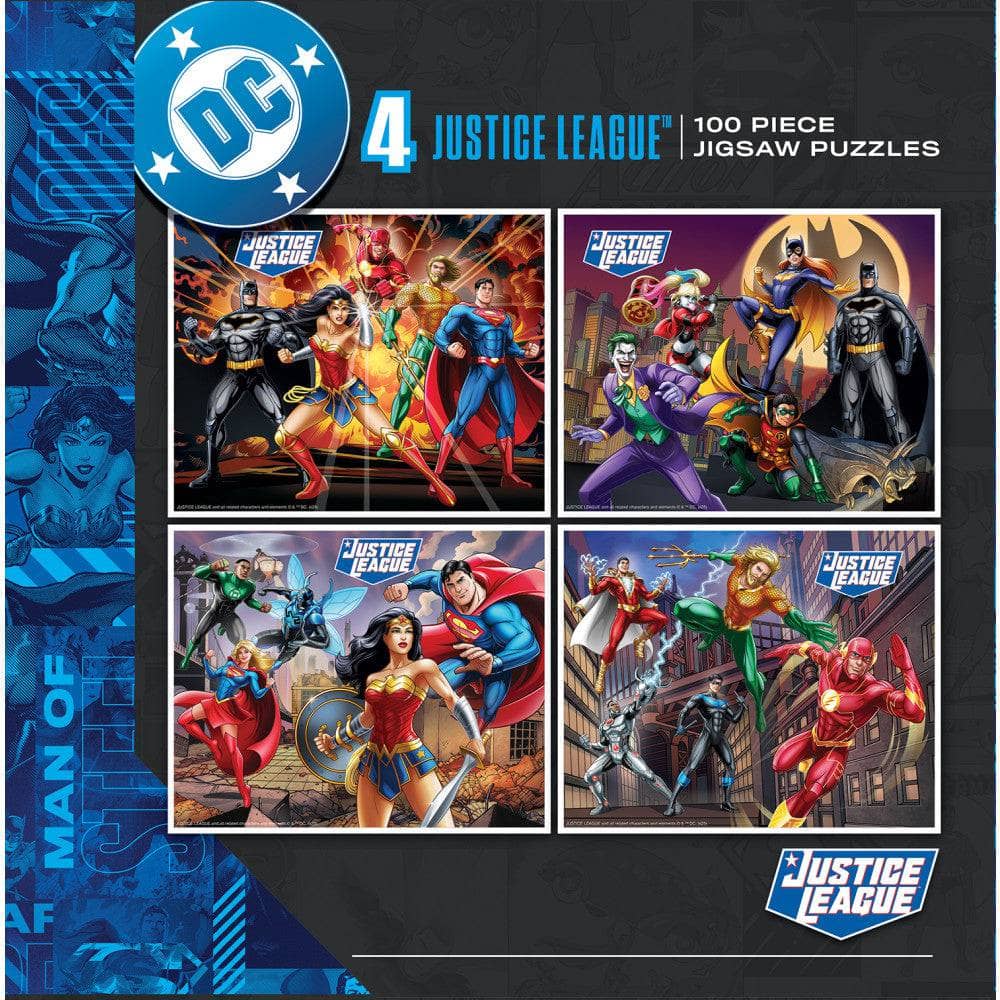 Justice League 100 Piece Jigsaw Puzzles 4-Pack