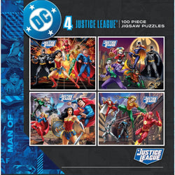 Justice League 100 Piece Jigsaw Puzzles 4-Pack